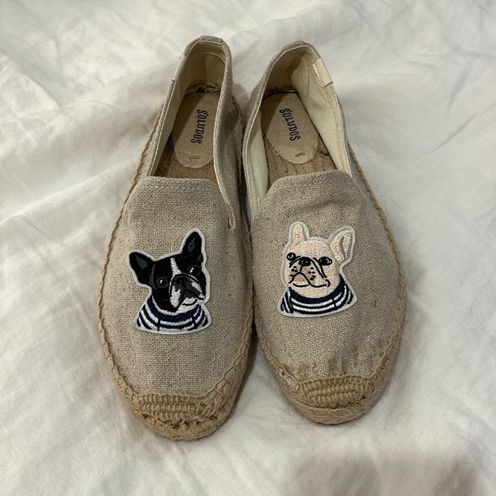 SOLUDOS Teddy and Gigi Frenchie espadrilles size 9.5 - worn once